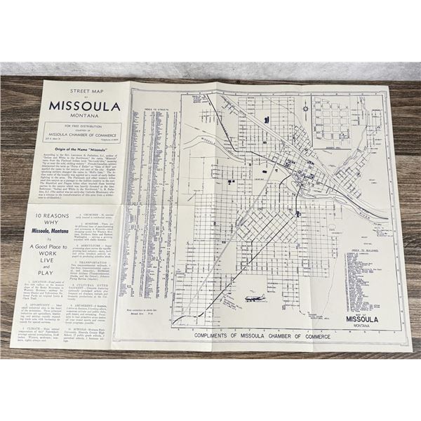 1947 Missoula Montana City Street Map