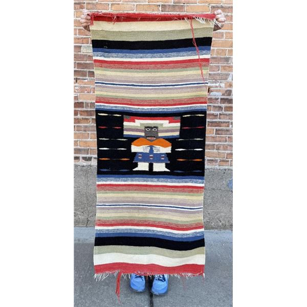 Antique Mexican Wool Serape Saltillo Blanket
