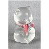 Image 1 : Fenton Frosted Glass Teddy Bear Paperweight