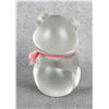 Image 3 : Fenton Frosted Glass Teddy Bear Paperweight