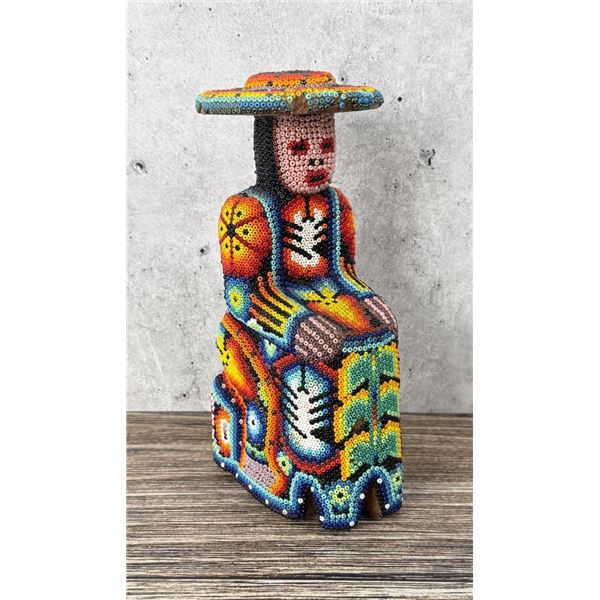 Mexican Folk Art Huichol Beaded Farmer