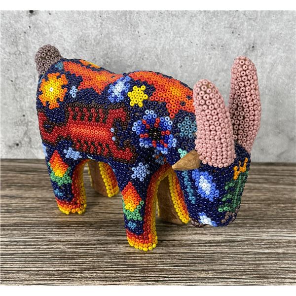 Mexican Folk Art Huichol Beaded Goat