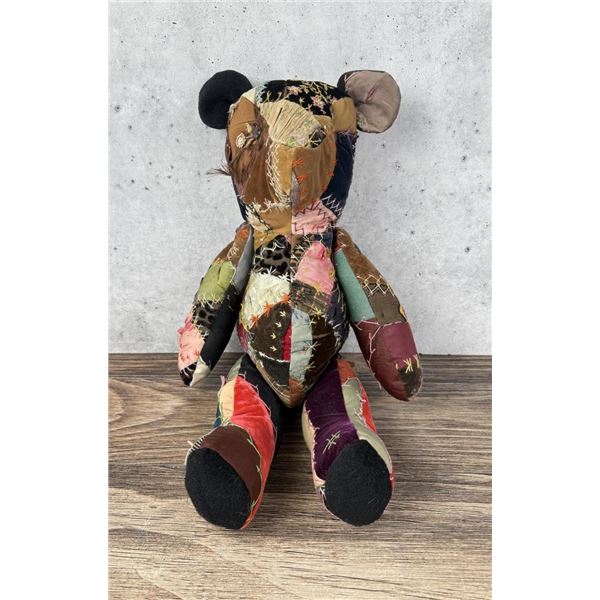 Civil War Folk Art Crazy Quilt Teddy Bear