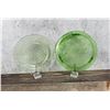 Image 2 : Green Depression Uranium Glass Cake Plates