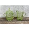 Image 2 : Anchor Hocking Uranium Glass Creamer & Sugar