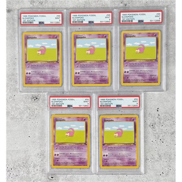 Group Of 1999 Pokeman Fossil 1st Edition Cards