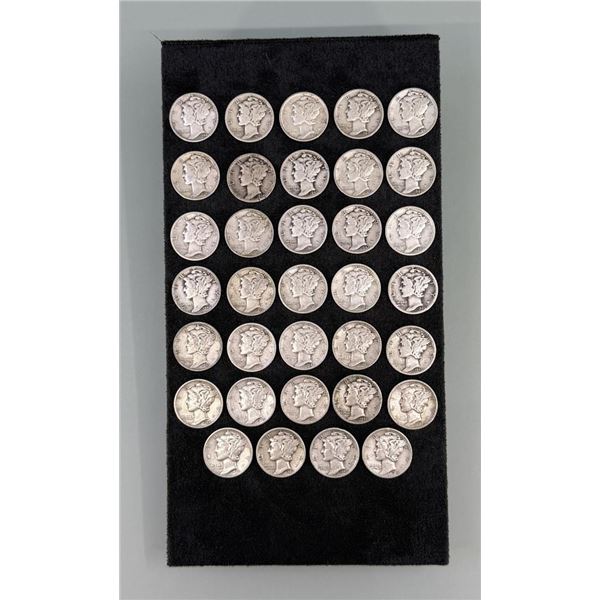 34 Mercury Silver Dimes