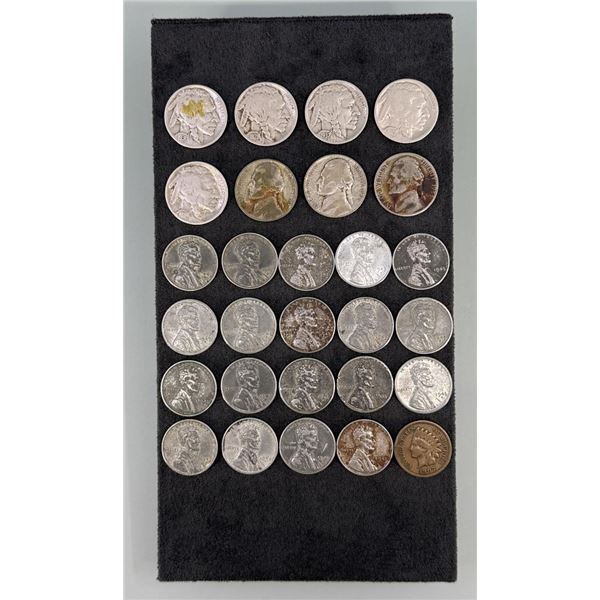 Collection of Buffalo Nickels and Steel Pennies