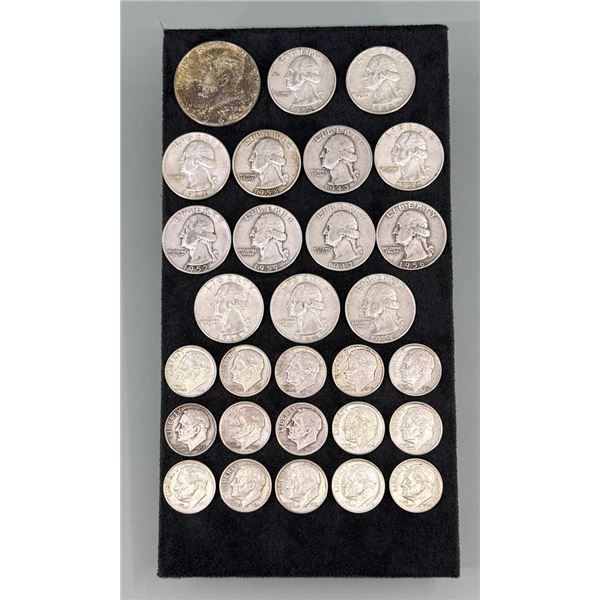 Collection of Silver Quarters and Dimes