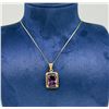 Image 1 : 14K Gold Amethyst Necklace