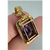 Image 3 : 14K Gold Amethyst Necklace