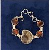 Image 1 : Sterling Silver Ammonite Fossil Bracelet