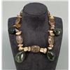 Image 1 : Chunky Jade & Stone Toggle Necklace