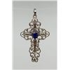 Image 1 : Sterling Silver Lapis Lazuli Cross Pendant