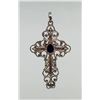 Image 2 : Sterling Silver Lapis Lazuli Cross Pendant