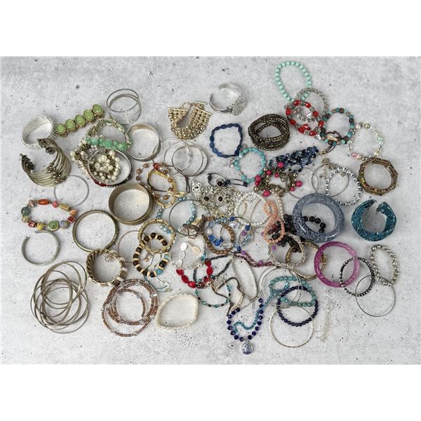 Large Group Of Costume Jewelry Bracelets