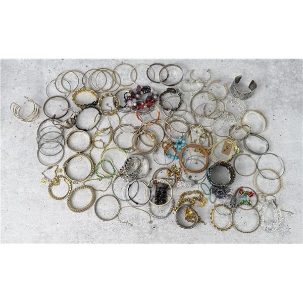 Large Group Of Costume Jewelry Bracelets