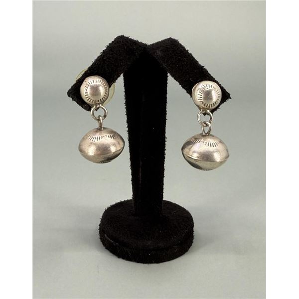 Navajo Sterling Silver Pearl Bead Earrings