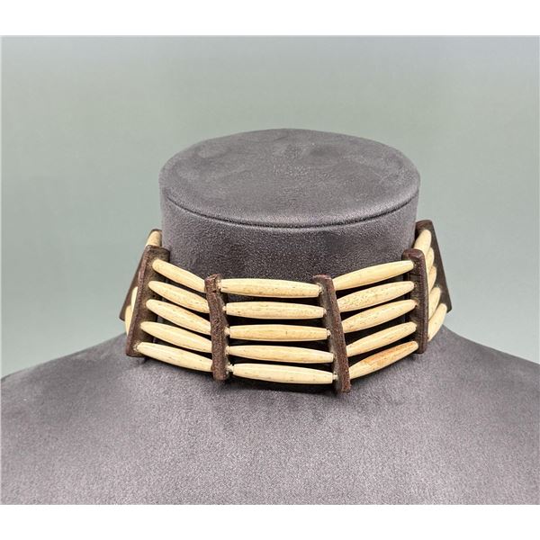 Native American Indian Bone Hair Pipe Choker