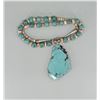 Image 2 : Zuni Carved Turquoise Heishi Leaf Necklace