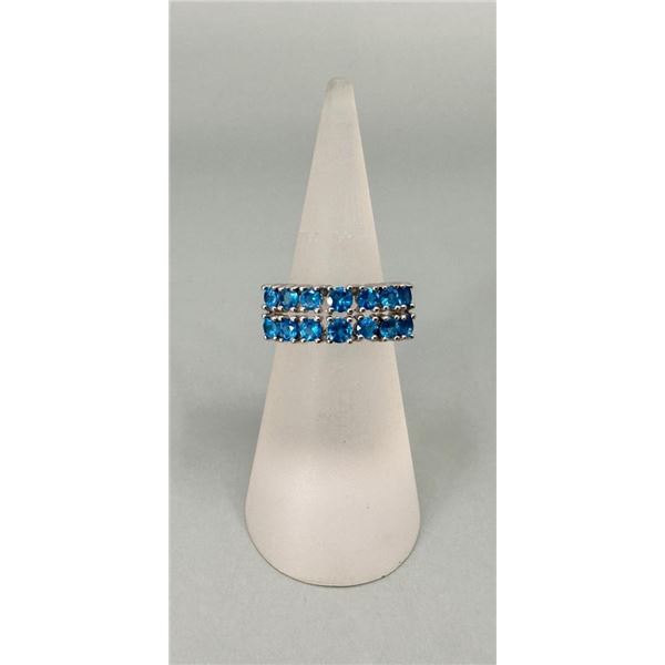 Sterling Silver Blue Neon Apatite Ring