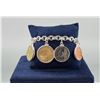 Image 1 : Sterling Silver Euro Coin Charm Bracelet
