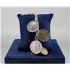 Image 1 : Sterling Silver Italian Coin Charm Bracelet