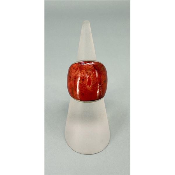Bella Luce Sterling Silver Red Coral Ring
