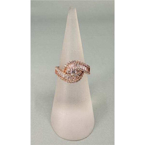 YGI Sterling Silver Rose Gold Plated CZ Ring