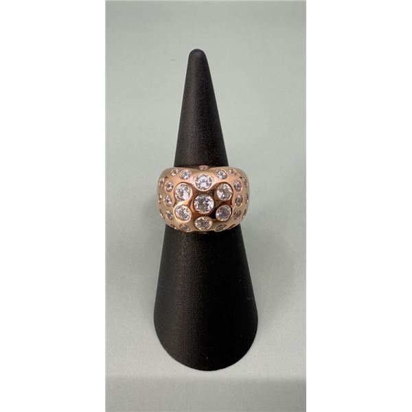 Spacecore Rose Gold Over Sterling Silver CZ Ring