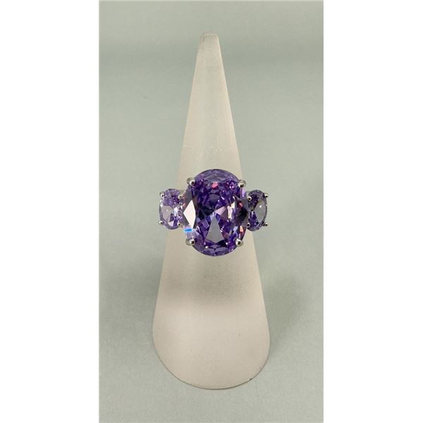 Bella Luce Sterling Silver Lab Amethyst Ring