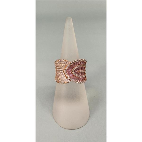 YGI Sterling Silver Pink & White CZ Ring