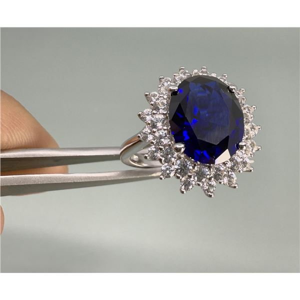 Bella Luce Sterling Silver Blue Lab Sapphire Ring