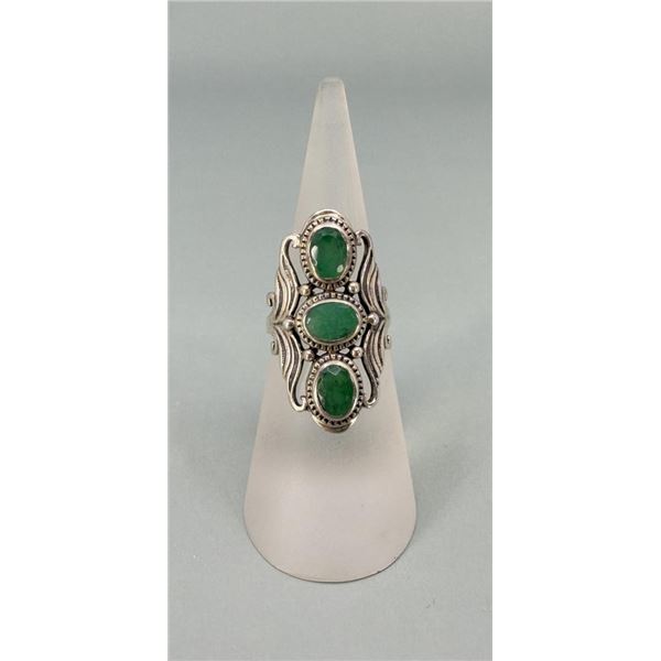 Sterling Silver Emerald Ring