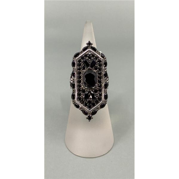 Bella Luce Sterling Silver Black Spinel Ring
