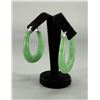 Image 1 : Sterling Silver Green Jade Earrings