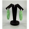 Image 2 : Sterling Silver Green Jade Earrings
