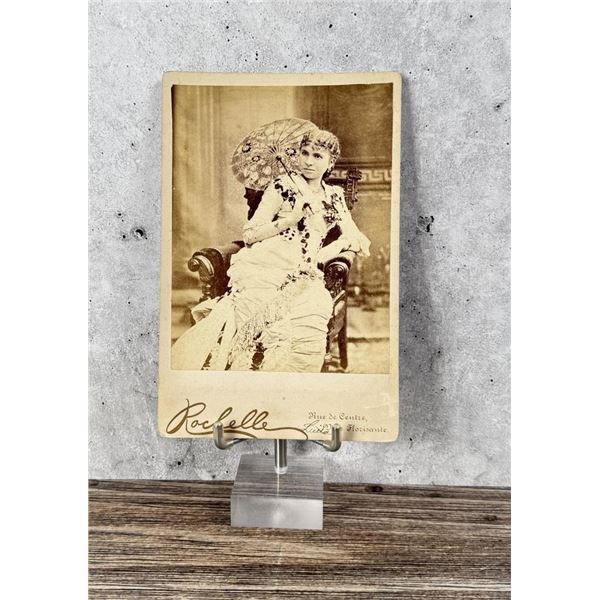 French Cabinet Photo of Black Woman with Parasol