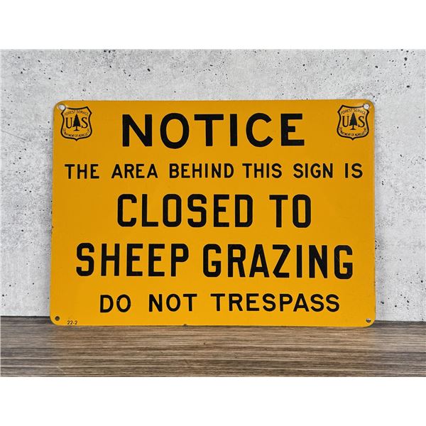 USFS US Forest Service Sheep Grazing Sign