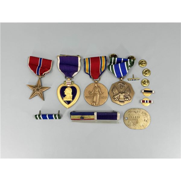 WW2 Vietnam War Named Purple Heart Medal Grouping