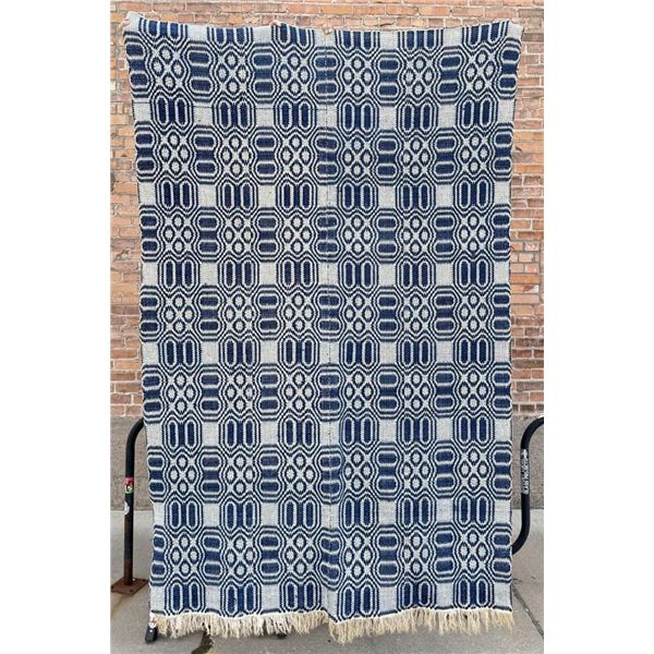 Antique Overshot 2 Piece Jacquard Coverlet