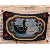 Image 1 : Antique Primitive Two Ducks Hooked Rug