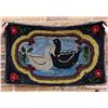 Image 2 : Antique Primitive Two Ducks Hooked Rug
