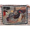 Image 1 : Antique Primitive Rooster Hooked Rug