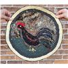 Image 2 : Antique Primitive Rooster Hooked Rug