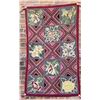 Image 1 : Antique Primitive Flowers Blocks Hooked Rug
