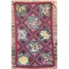 Image 2 : Antique Primitive Flowers Blocks Hooked Rug