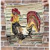 Image 2 : Antique Primitive Rooster Hooked Rug