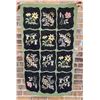 Image 1 : Antique Primitive Flowers Blocks Hooked Rug