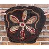 Image 1 : Antique Primitive Abstract Flower Hooked Rug